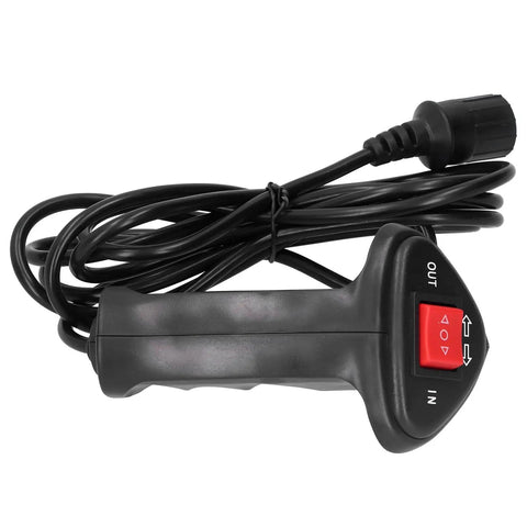 Universal 3 Pin Winch Remote Control For Electric Winches Handheld Vehicle Winch Switch Fits Most Brands Rugged Off Road 4x4 Gear Easy Install Not Compatible With Warn, black handheld switch with 9.2 ft cable