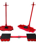 Heavy Duty Machine Skates 24 Ton Industrial Machinery Mover featuring 360 swivel rollers and center handle for easy transport.