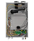 Interior view of Top Shelf Natural Gas Tankless Water Heater delivering 199K BTU output with compact design and metal coils