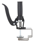 No Sweat Quick Release Drawer Installation Jig With Heavy Duty Press Clamp and Non Slip Grip Pads for Perfect Cabinet Alignment, side view.