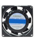80x80x25mm Axial Flow Cooling Fan For Industrial Cabinets 220V Power 0.10 0.06A Draw, black frame back view