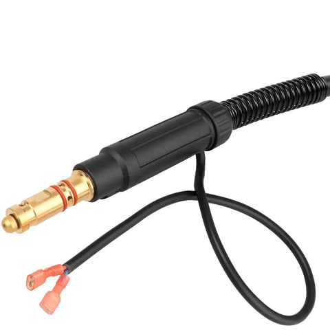 Replacement MIG Welding Gun Torch 100 Amp 10Ft Cable For Lincoln Magnum 100L K530-5 Welder, close-up of torch and connectors.
