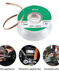 5 Ft Pro-Grade Copper Desoldering Wick With No Clean Design And 280C Melting Point for electronics, shown with application examples