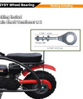 Front And Rear Mini Bike Wheel Bearing Kit 6202RS Easy Install Drop In Replacement For Coleman CT200U EX BT200X shown on bike