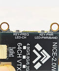 Close-up view of Hardcore 5.8G FPV VTX Transmitter 2W 64CH with TBS OSD PAL NTSC Support showing connector ports and labels.
