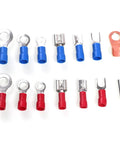 Top Notch 300 Pcs Assorted Wire Crimp Terminals Kit With Insulated Spade Fork Ring Butt Connectors In Red And Blue Copper Colors For All Your Electrical Wiring Jobs, assorted ring and fork terminals