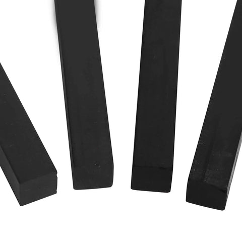 Close-up of graphite and charcoal pencils from White Charcoal Pencils Sketching Set For Beginners And Pros, with wooden handles