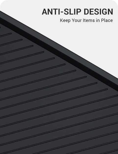 Close-up of the Tesla Model 3 And Model Y Center Console Sunglasses Holder And Armrest Storage Box anti-slip design for 2024-2026 models.