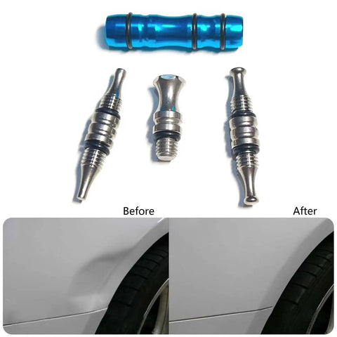 Car Dent Repair Leveling Pen Kit With Percussion Stick And Magnet Pen For Dent Removal with before and after images