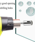 Pro Grade Diamond Drill Bit Set For Tile Glass Marble Granite And Fiberglass Core Hole Saw Nickel Plated Shank Five Pack in use on glass.
