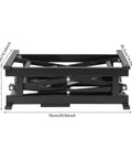 Built Tough Electric Scissor Lift Table Hauls 140 Lbs And Rises From 10 To 50 Inches Like Butter dimensions shown from side view, heavy duty steel frame.
