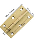 8 Pack 2.5 Inch Brass Butt Hinges For Cabinets And Drawers, Solid Brass Rust Resistant, Easy Install With Pre Drilled Holes
