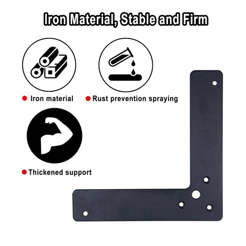 10 Pack Black L Shape Corner Brackets 150x150 mm Mending Plates Heavy Duty Decorative Steel 90 Degree Angle Brackets material info