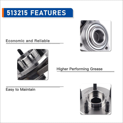 Set Of 2 Front Wheel Bearing Hub Assemblies For 2005-2007 Pontiac G6 And 2004-2007 Chevy Malibu Non ABS, OE-Grade Replacement Hubs close-up