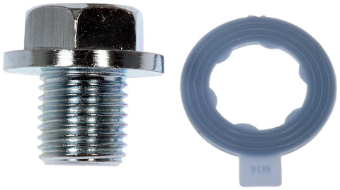Oil Drain Plug Direct Replacement M14 1 50 Thread Head Size 17 mm Engine Oil Plug Built Tough For A Secure Seal And Reliable OEM Style Fit Easy Install chrome plug with gray gasket