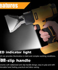 Cordless Rechargeable Hot Air Gun With Two Speed Temp Controls And Four Nozzle Set For Paint Stripping Shrink Wrap Fitting Thawing Fast Heating handheld electric tool with LED light.