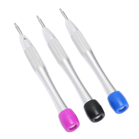 Three Color Coded Watch Repair Screwdrivers Set For Oscillating Weight Rotors Alloy Steel Triangular Tips Durable Watchmaker Tools Kit
