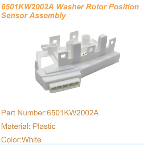 Washer Rotor Position Sensor Assembly For LG And Kenmore Washers That Fixes LE Errors And Spin Problems Replaces 6501KW2002B PS3529186 1267406 AP4440680 4962510 Plug And Play Easy Install Kit, white plastic