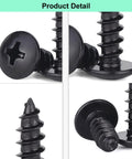 Assorted M3 Screw Kit With Slick Black Oxide Finish Badass Truss Head Phillips Self Tapping Fasteners For Dang Tough Wood Projects And Solid Steel Frames 125 Pcs, detailed view of black oxide screws.