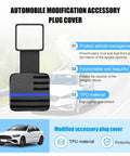 2 Inch Trailer Hitch Cover With American Flag Design, Dust Proof Receiver Plug Cap, TPU Material, Black and Blue, on road background