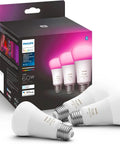 A19 LED Smart Light Bulb With White And Color Ambiance, 60W Equivalent, Indoor Lighting, Dope Hue App Control, 3 Pack with box