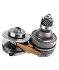 Premium JF018 Auto Transmission Sprocket Pulley Chain Set For Nissan CVT Gearbox, alloy steel, 28 teeth, durable design.