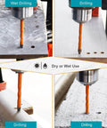 EXFEIN carbide drill bits 6mm, 10pc set for dry or wet drilling on ceramic/porcelain tile, marble, granite, masonry