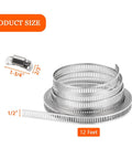 Diy Hose Clamps 12 Foot 304 Stainless Steel Metal Strap Assortment Kit With 8 Pcs Stronger Fasteners Large Adjustable Pipe Clamps