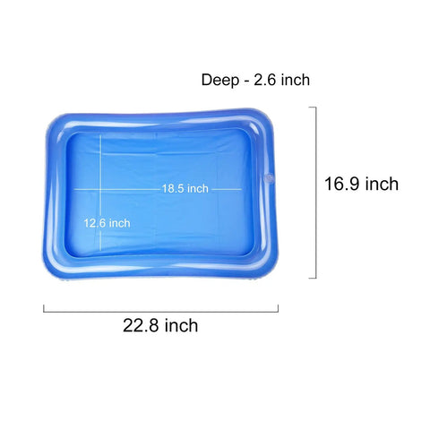 Four Pack Inflatable Ice Serving Bar Coolers For Parties And Outdoor Events, Portable Buffet Tray dimensions shown
