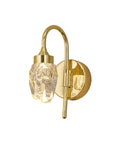 Modern Double Head LED Wall Sconce Rock Solid Hardware Body and Prismatic Crystal Details Knockout Vibe Enhancement in Bedroom or Corridor Luxury Illumination elegant gold wall lamp with crystal shade, wall-mounted, ideal for bedrooms or corridors.