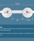 Top view of Heavy Duty Suction Shower Grab Bar For Bathroom Safety No Slip Grip Suction Cup Handles That Hold Up To 250 Lbs 14.5 Inch.