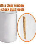 Universal 70 Gallon Dust Collector Bottom Bag with clear window for dust levels, 30 Micron Heavy Duty Lower Filter Bag, 20x30 inch