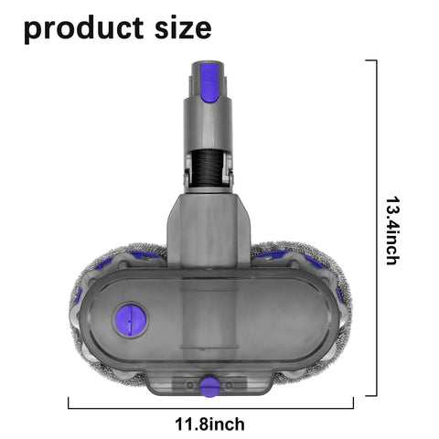 Electric Cleaning Mop Head For V7 V8 V10 V11 Cordless Vacuums Wet Dry Mop Attachment With 150ml Removable Water Tank shown in size