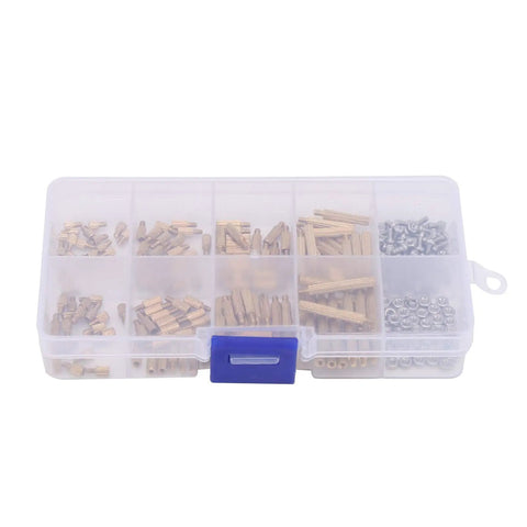 260Pcs M2 Brass Standoff Kit With Hex PCB Spacers And Hardware For PC Case Builds DIY Electronics Maintenance Includes Assorted Standoffs Screws And Nuts For Stable PCB Mounting, organizer case