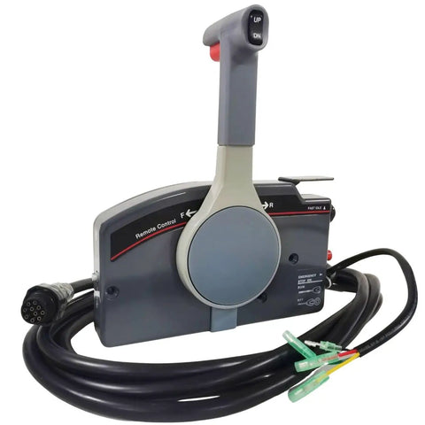 Yamaha Outboard Remote Control Box 10 Pin 16 Ft Cable Side Mount Emergency Lanyard Kill Switch For 703 Series 2 Stroke Engines A Must Have OEM 703-48205-16 Compatible with lever