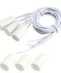 Recessed Wired Security Door And Window Contact Sensor With Magnetic Reed Switch For Home Burglar Alarm Systems No Sweat Install Rock Solid White Finish Three Pack, featuring three sensors and wire.