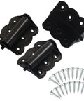 Six Pack Door Spring Hinges Set Self Closing No Slam 180 Degree Spring Loaded For Screen Storm Doors Adjustable Tension Surface Mount 2.44 By 3.13 Inches Easy Install black hinges and screws set