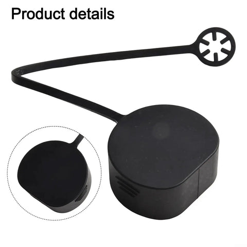 Heavy Duty Type 2 EV Port Covers 2 Pack Waterproof Dust Caps For Electric Vehicle Chargers PVC Weatherproof Socket Protectors close-up of black cover with strap