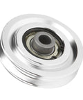 Lightweight Aluminum Alloy Gym Pulley For Home Gym Setup Easy Install Fitness Gear Built To Last With Smooth Operation 70mm Diameter Pulley For Cable Machines And Rehab, silver aluminum close-up