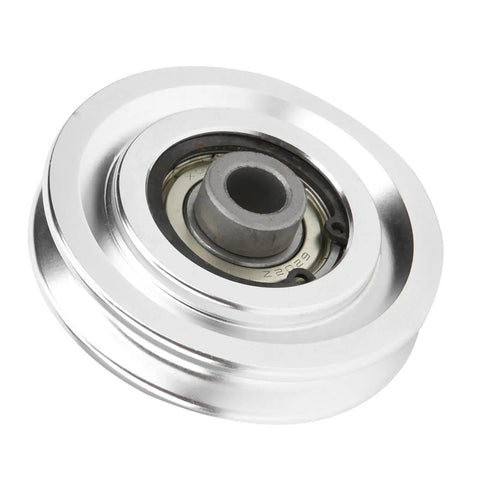 Lightweight Aluminum Alloy Gym Pulley For Home Gym Setup Easy Install Fitness Gear Built To Last With Smooth Operation 70mm Diameter Pulley For Cable Machines And Rehab, silver aluminum close-up