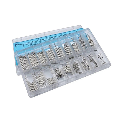 Pro Grade 270Pcs Watch Band Pins Replacement Kit 6 To 23 Millimeter Stainless Steel Link Pins And Spring Rod Tools For Watch Straps Durable Spare Parts Set For Men And Women. stainless steel watch pin kit in organizer case, 6-23 mm