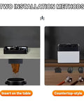 Two installation methods for Elite Electric Portafilter Cleaner For Coffee Grounds Shakes Pucks Loose In A Flash With Dual Spin Brushes Plus The Matched Knock Box Included No Sweat.