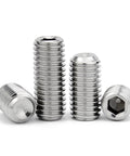 Set Screws 1/4-20 Inch, 304 Stainless Steel 18-8 Cup Point, Internal Hex Drive Allen Screws, 50 Pack