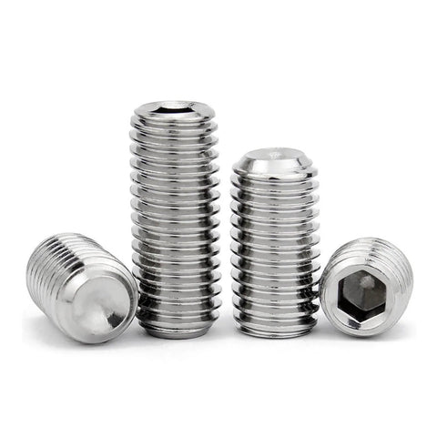 Set Screws 1/4-20 Inch, 304 Stainless Steel 18-8 Cup Point, Internal Hex Drive Allen Screws, 50 Pack