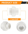 Top Shelf 50 Pack Of 2 Inch Pvc Slip Union Coupling Adapter Fittings Schedule 40 Pipe Connector For Water Lines 150 Psi Rated - 2 inch slip PVC fitting.