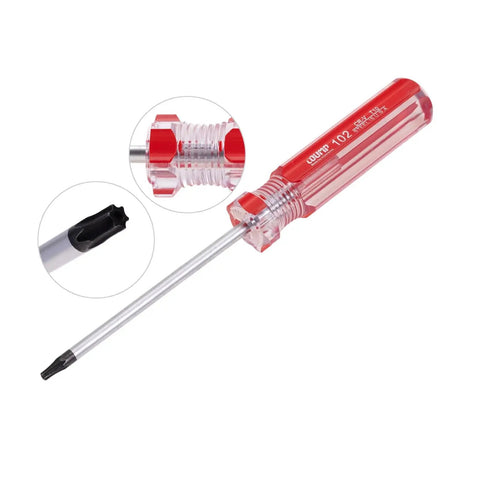 Killer T10 Security Torx Screwdriver With Magnetic Red Handle And Comfort Plastic Grip Crafted From Heavy Duty Chrome Vanadium Steel for easy appliance repairs.