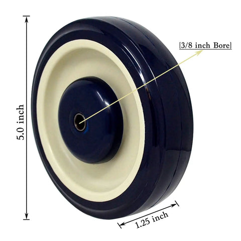 Heavy Duty Shopping Cart Wheels 5 By One And One Quarter Inch Bore Three Eighths Polyurethane Wheels Load Capacity 350 Lbs Each