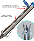 Stainless steel Semi Automatic Garden Seeder And Transplanter One Hand Seed Spreader with double cable and blue handle