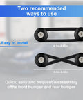Universal Car Bumper Quick Release Kit 18 Piece Set In Black With Quick Release Tabs Nuts Bolts Washers And O Rings Bumper Fastener System For Easy Trunk Access And A Clean Look showing two configurations for installation