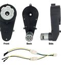 Two Pack 12V DC Motor Gearbox Kit With 12000 RPM For Ride On Cars Replacement Parts High Speed Drive Engine, front, back, side view